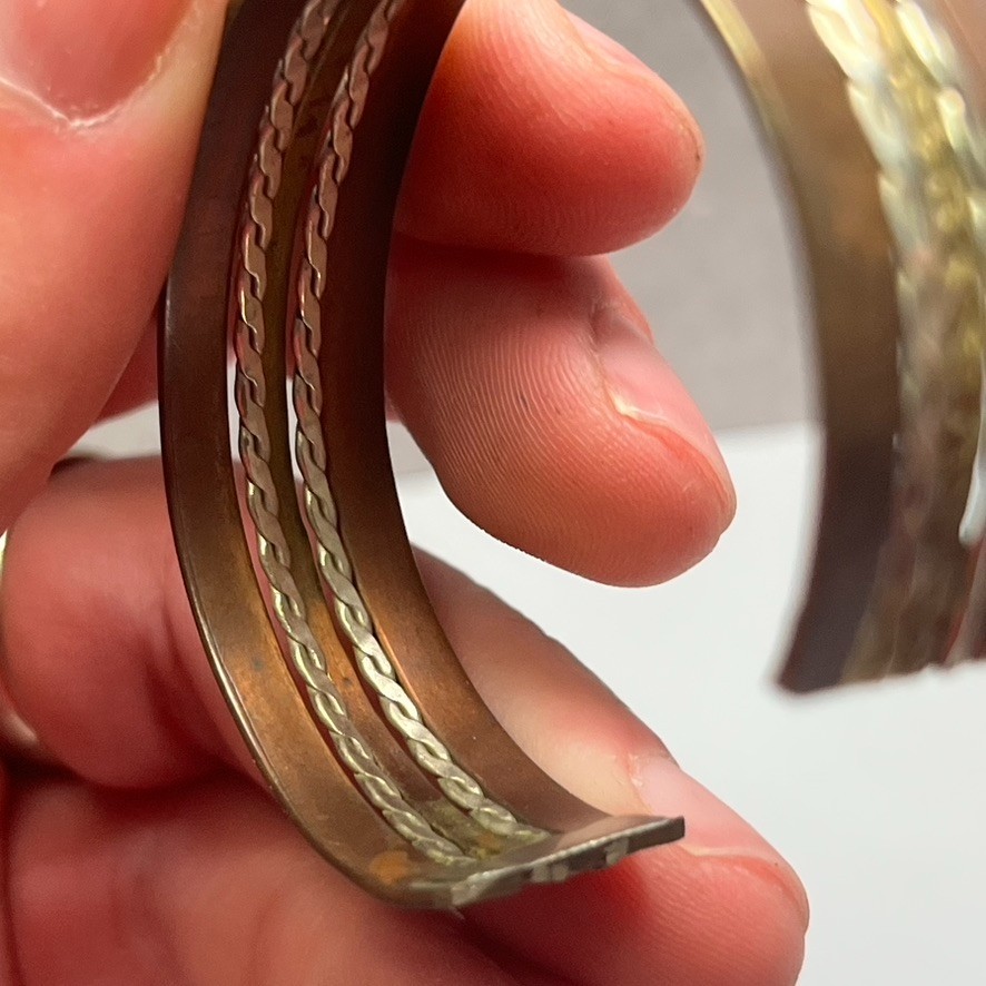 3- Solid Copper Braided Cuff Bracelet Vintage Ban… - image 13