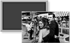 Johnny June Carter Cash Black White Photo Image Carnival Fair Fridge Magnet 2x3