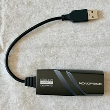 Monoprice USB 2.0 to Gigabit LAN RJ45 Ethernet Adapter Network Works Great