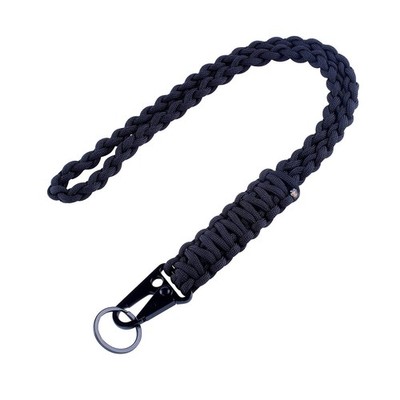 Heavy Duty 550 Paracord Neck Lanyard Keychain for Outdoor Survival & ID Cards