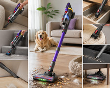 UV2 Cordless Vacuum 48KPa 550W Anti Tangle Pet Hair Carpet Hoover Cleaner Vac