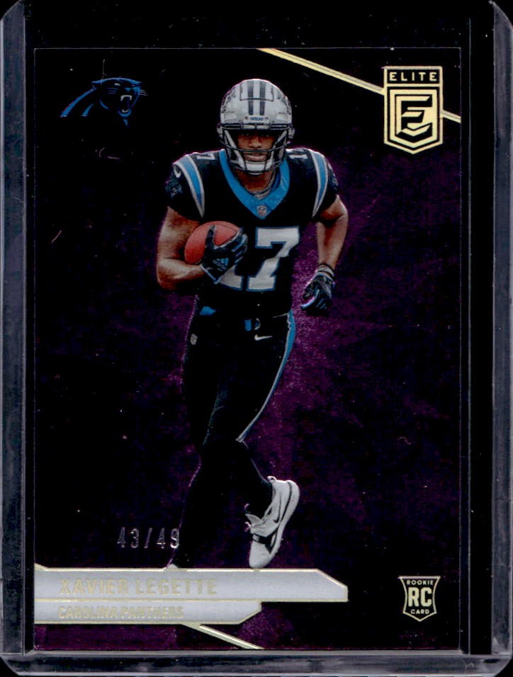 2024 Donruss Elite Xavier Legette RC Purple Rookie #43/49 Panthers