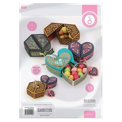 TONIC STUDIOS Heart & Hexagon Split Box Die Set - 5220e