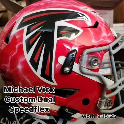 Michael Vick Signed Full-Size Custom Paint Dual ATL/VT Speedflex Helmet BAS COA