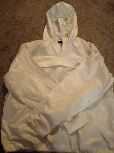 OFF WHITE Giacca a vento Ralph Lauren Golf donna 1 4 zip con cappuccio bianco sporco taglia L