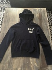 Abercrombie Fitch 1892 A F Y2K Hoodie XLarge Navy Blue Fits Small
