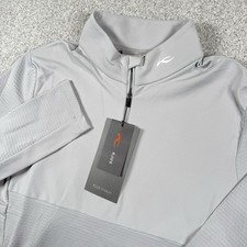 NEW KJUS David Midlayer 1/2 Zip' Mens Pullover Medium 50 Gray Performance Golf