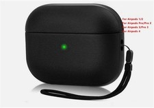 Shockproof Hard PU Leather Cover For Apple AirPods 4 3 2 Pro 2 3rd Gen w/ Strap
