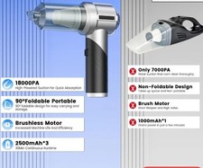 Arify Pro Aspirapolvere per Auto Portatile Senza Fili con 18000PA Super Aspirazione, 4 in 1 Nero