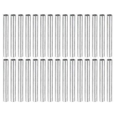 30Stk Runde Kupplung Mutter M4 x 0.7mm Innengewinde 45mm Befestigung Silber