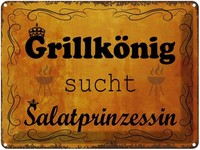 Blechschild 30X40 Cm GrillköNig Salatprinzessin Spruch Zitat Deko Geschenk Metal