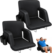 Stadium Seats with Back Support, 2 Pack 2.6'' Thick Bleacher Chairs with Back an