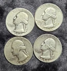 15 Washington Silver Quarters And 2 1865 2 Cent Pieces