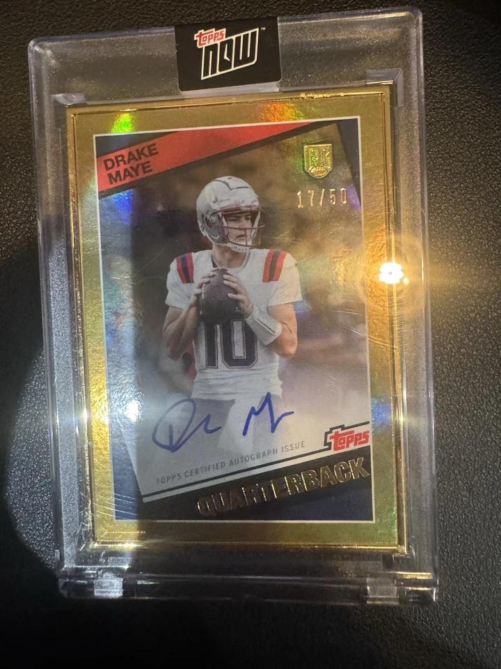 2024 Topps Now Drake Maye #15A Rookie Autograph - GOLD FRAMED /50 AUTO - Image 3 of 4