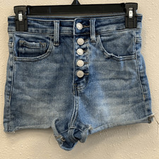 Vervet Denim High Rise Button-Fly Women Cut off Shorts XS 26