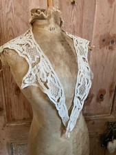 Exceptional Antique French Edwardian Handcrafted Tape Lace Collar c1900s