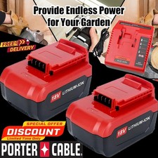 2Pack 18 Volt 8.0Ah Battery for Porter Cable 18V PC18BLX PC18BL OR Charger
