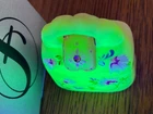 Vintage Fenton Vaseline Burmese Glass You’re A Treasure Trinket Box/Purse 2006