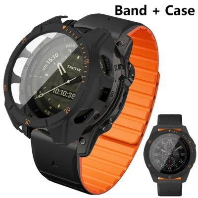 Band + Case For Garmin Fenix 8 51mm 47mm Magnetic Silicone Strap PC Case Cover