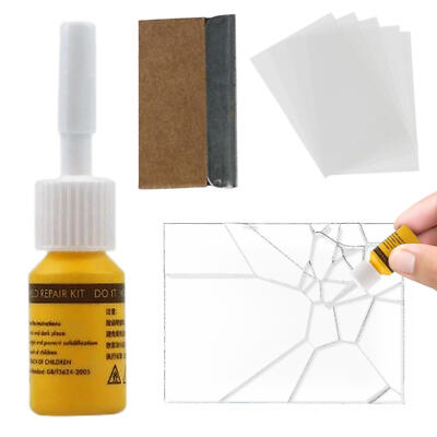 `Yellow Auto Glass Nano Repair Fluid Windscreen DIY Automotive Repairing Tool US