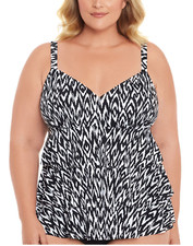 SWIM SOLUTIONS Triple Tier Fauxkini One Piece Swimsuit Plus Size 24W