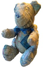Vintage All Hand Stitched Teddy Bear Quilt Patchwork Much Loved Sweetheart