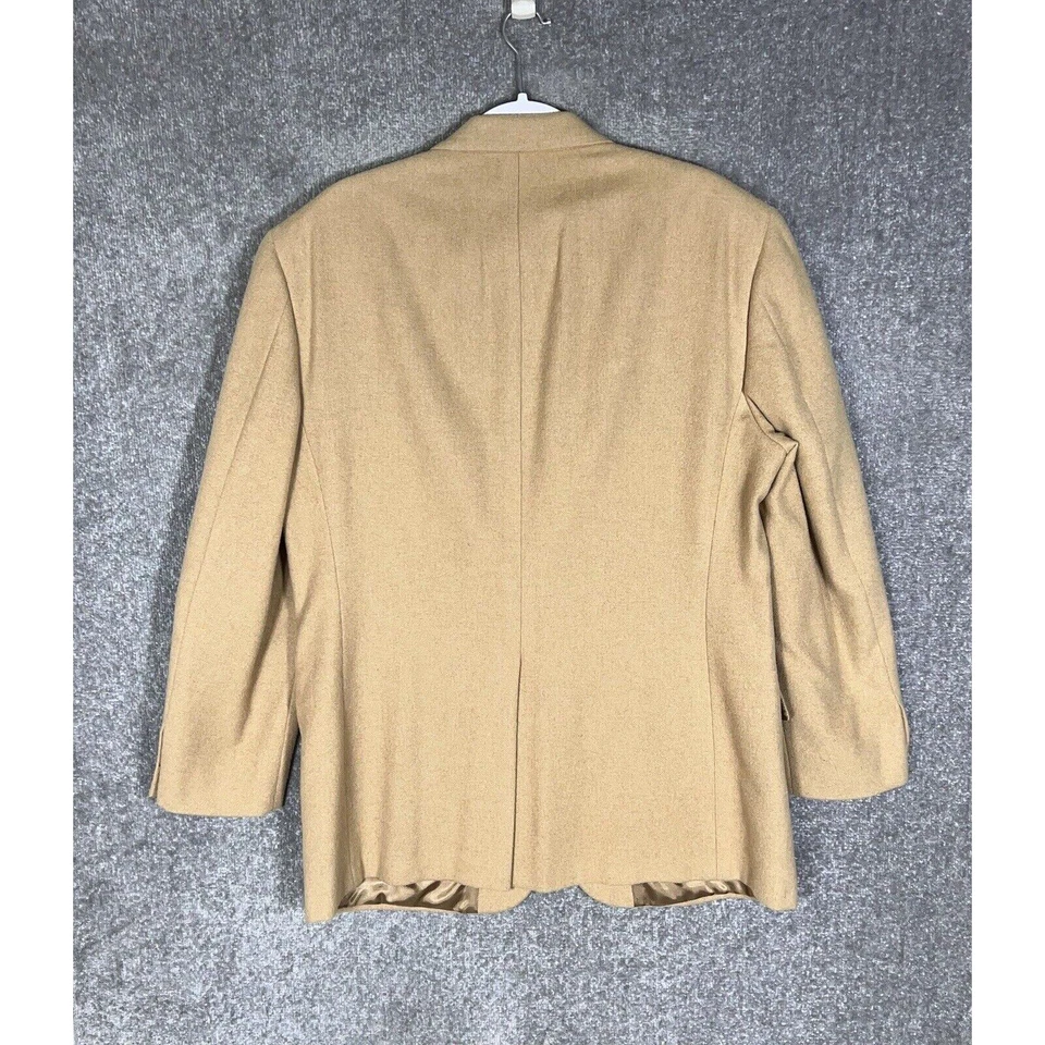 Lord & Taylor Grant Thomas Camel Hair Blazer Suit Coat Mens Size 44 Long Tan - Image 2 of 4