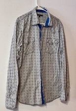 Tin Haul Men's Geometric Long Sleeve Western Shirt Pearl Snap Size Large