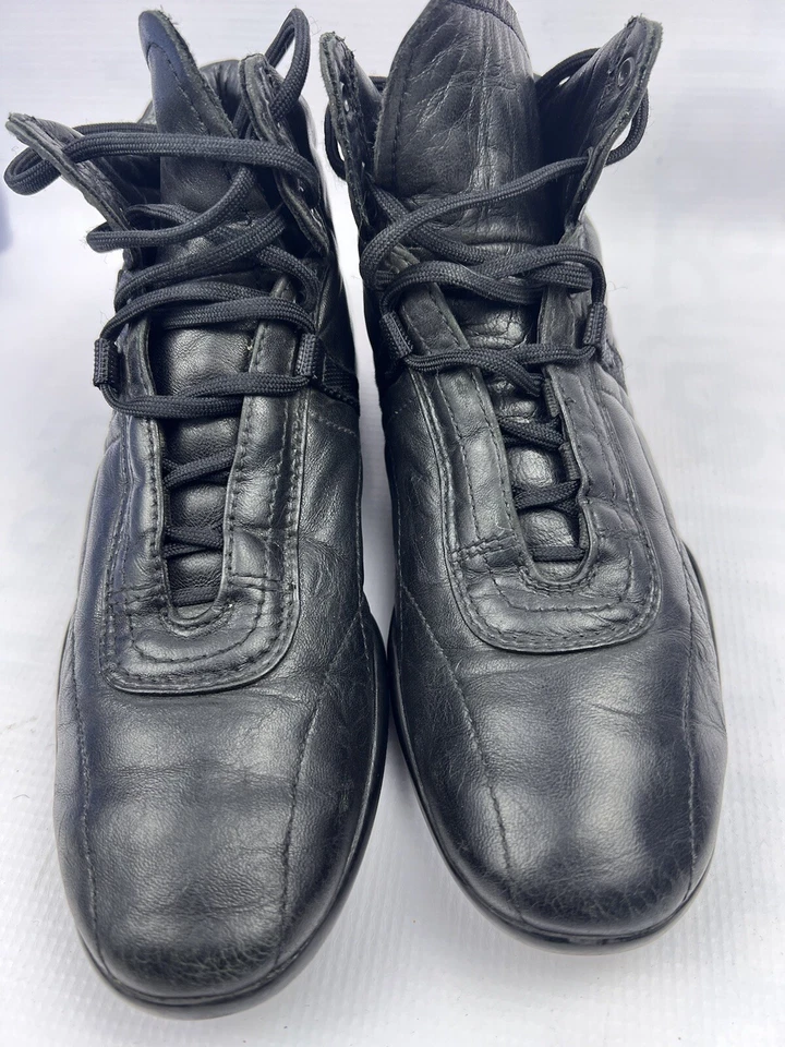 Prada Mujer Cuero Negro Zapatillas Altas Bota Talla US 6.5 EUR 36.5 UK 3.5 Foto 3 de 4