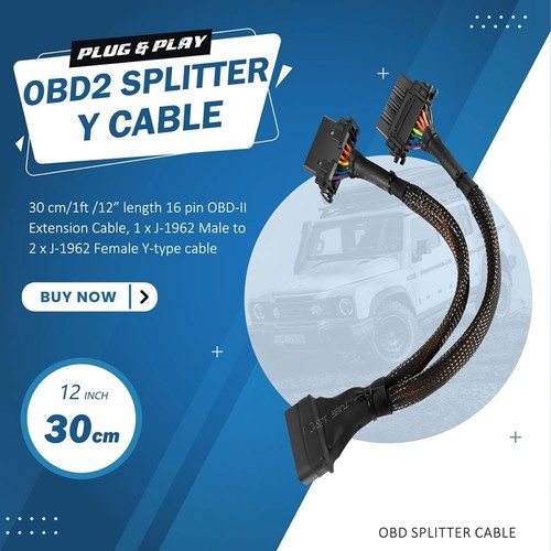 16Pin Splitter Extension Cable Male Dual Female Y Cable Adapter for OBD 2 OBD II - Picture 7 of 13