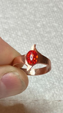  236B- Hand-Crafted Size 8 Copper Ring with a 8x6mm Lab Created Opal