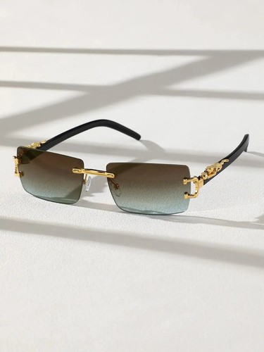 Lunette de Soleil Luxe Mixte Tendance Monture Sans Cadre Verres Fumés PC Neuve - Picture 27 of 30