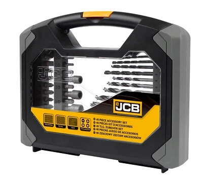 JCB TOOLS JCB 40 Piece Combination Drill Bits and Accessory Set in Foldable Carry Case