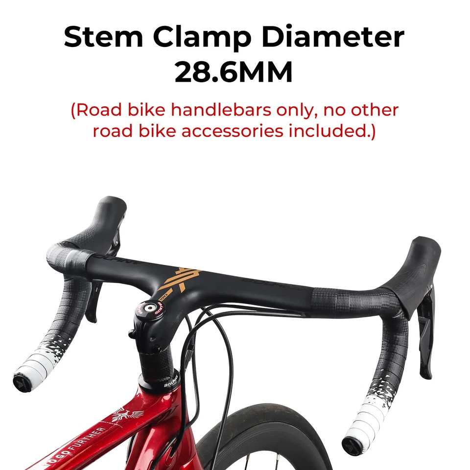 -7° 28.6mm Stem Integrated Road Bicycle Alloy Drop Bar 420mm Width Handlebar - Image 2 of 4