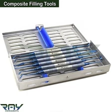7 Pcs Dental Composite Filling Instruments Restoration Placement + Cassette