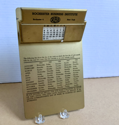 Vintage Rochester Business Institute NY Clipboard with 5 Year Calendar 1963-1968  | eBay