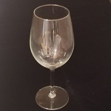 Wine Glass with Lovely Ornate "B" Logo - White Artwork - 8-1/2" Tall