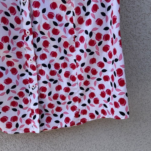 Talbots Perfect Shirt Sleeveless Womens 12 Tulip Print Button Up Picnic Preppy - Picture 5 of 13
