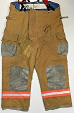 54x29 Quaker Firefighter Turnout Pants Brown  with Suspenders P1454