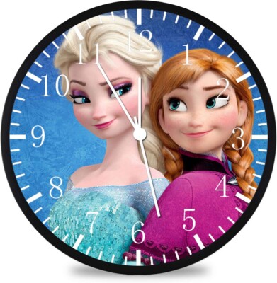Frozen Elsa Anna Wall Clock 12'' Large Personalized option with adding names W475