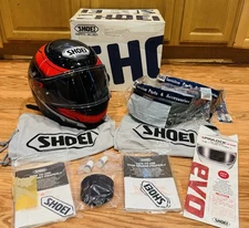 SHOEI RF-1200 Motorcycle Helmet Size L CWR-1 Clear & Smoke Transition Visors Lot