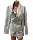 SARAH PACINI Vintage Women 25% Linen Jacket LOGO Zip Beige 4 - XL