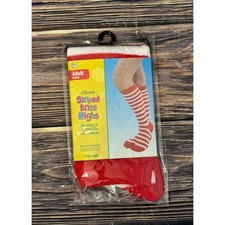 Adult Clown Striped Knee High Socks Costume Accessory Red White One Size New