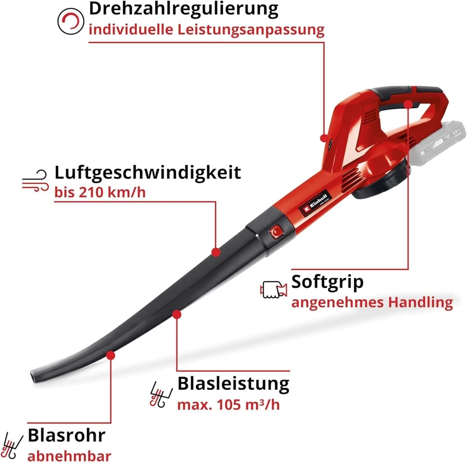 Einhell Akku-Laubbläser GC-CL 18 Li E Solo Power X-Change (18 V, 210 km/h - Bild 3 von 4