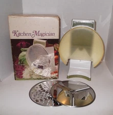 Popeil's Kitchen Magician Food Cutter Slicer Shredder 2 Blades Original Box