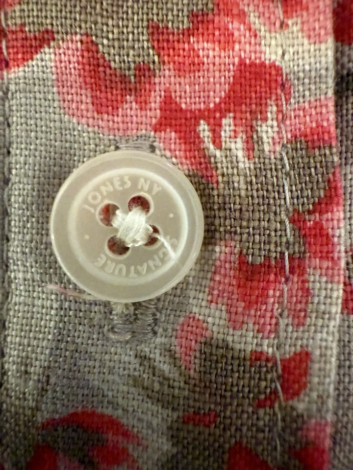 Blusa Jones New York Signature manga larga lino floral 2X Foto 4 de 4