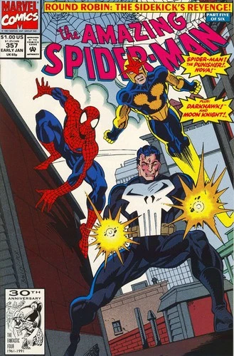 Amazing Spider-Man, The #357 VF; Marvel | Mark Bagley Punisher - w/Bag+Board