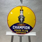 Champion Spark Plug Service Heavy Metal Sign – Garage Decor – 50 cm (19.7”)