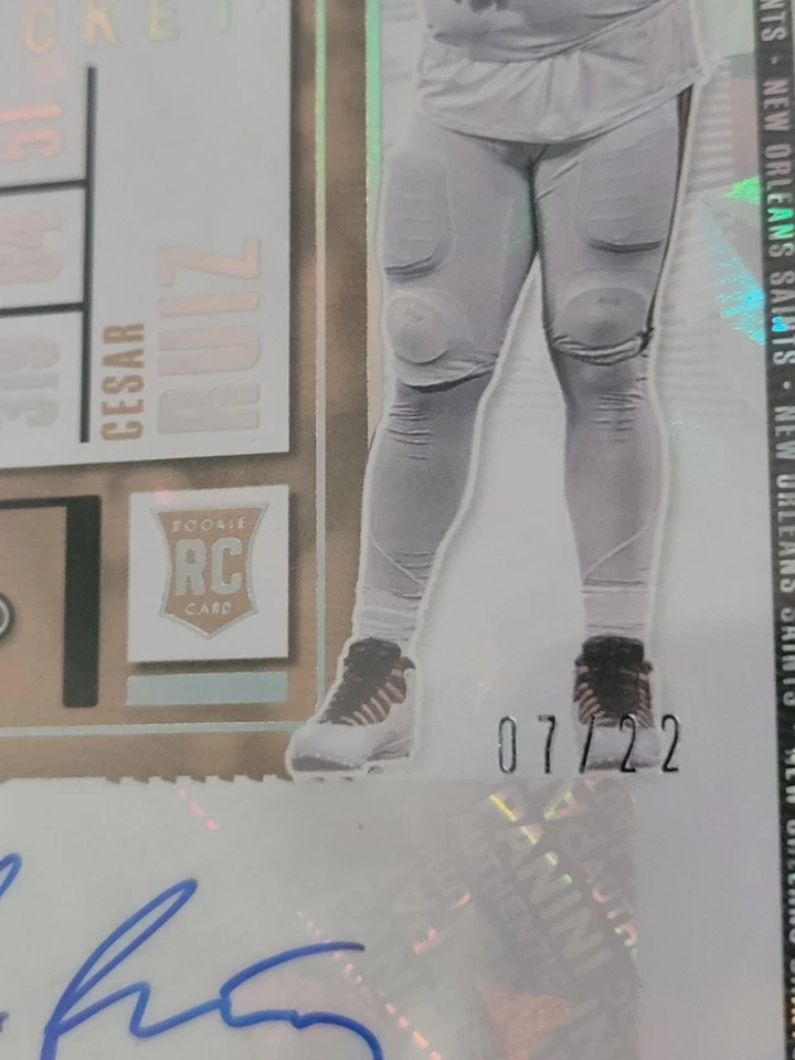 2020 Panini Contenders Cracked Ice Ticket /22 CESAR RUIZ #155 Rookie Auto RARE! - Image 2 of 3