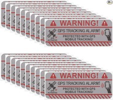 20pcs GPS Tracking Alarm Sticker 7.5 x 3 cm Self-Adhesive Vinyl -Rectangle